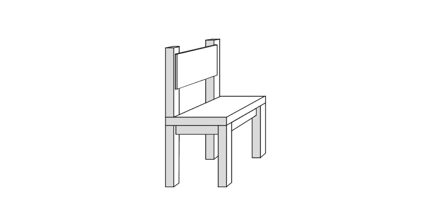 Como desenhar uma cadeira em perspectiva usando 1 ponto de fuga