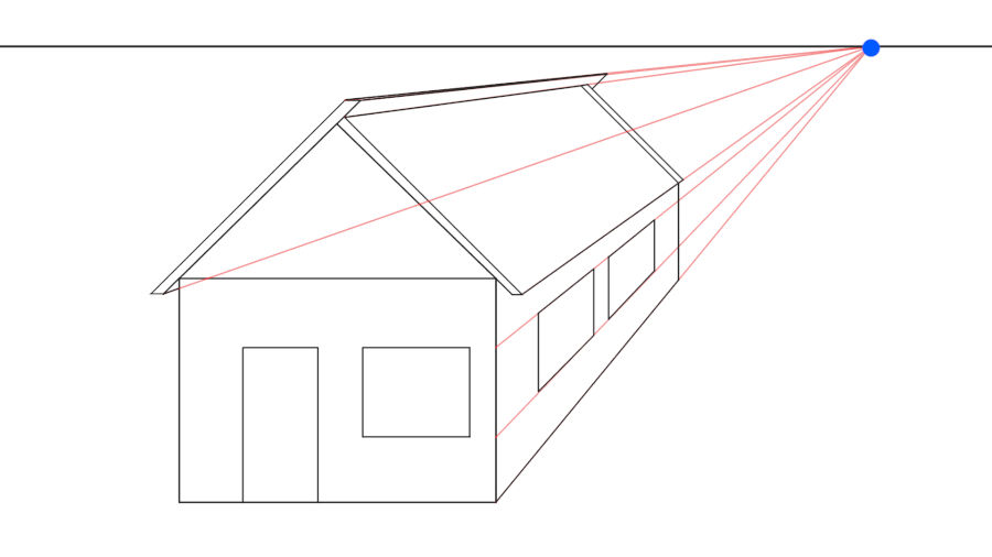 Como desenhar uma Casa em Perspectiva com ponto de fuga