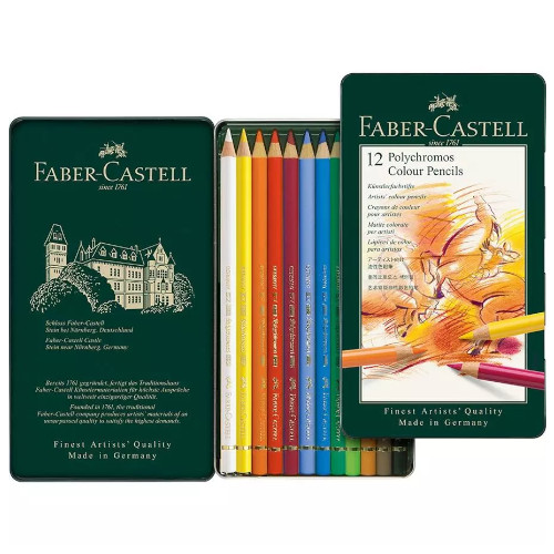 Lápis de cor polychromos 12 cores