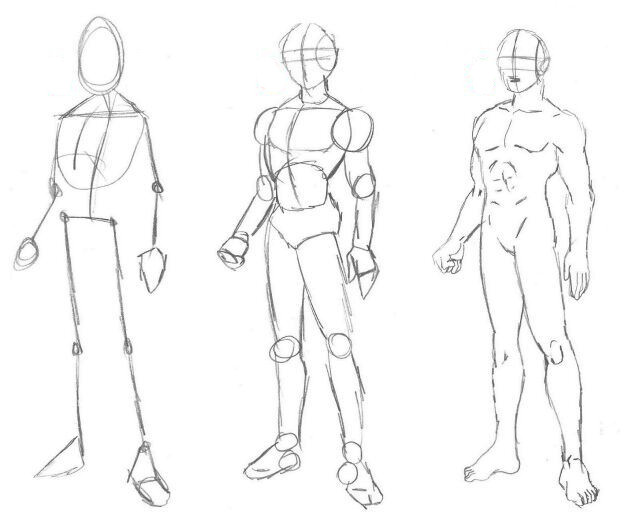 Como desenhar corpo de anime (masculino e feminino) - GD Artes